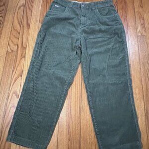 VTG 90s Y2K Green Corduroy Pants Saltwater Denim 33x30